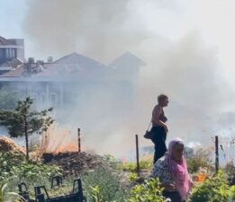 Beylikdüzü’nde otluk alanda korkutan yangın