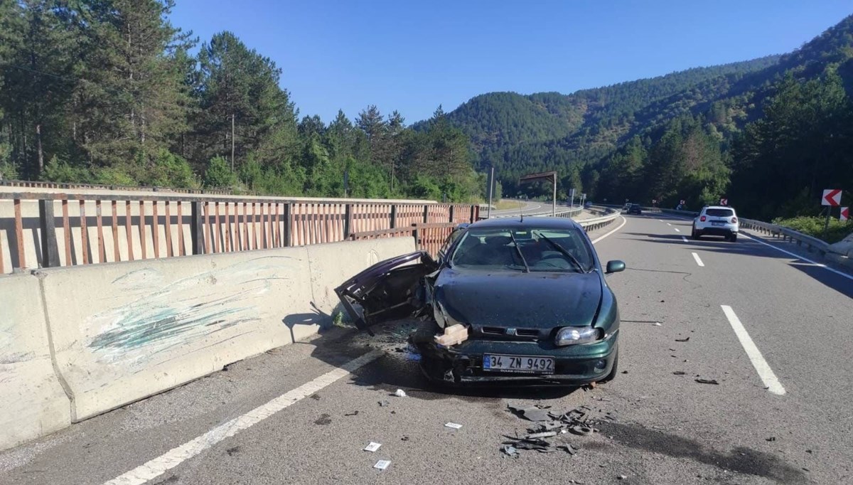 Bolu’da otomobil bariyerlere çarptı: 6 yaralı