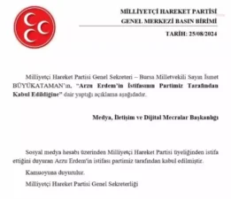 MHP Milletvekili Arzu Erdem’in istifası kabul edildi