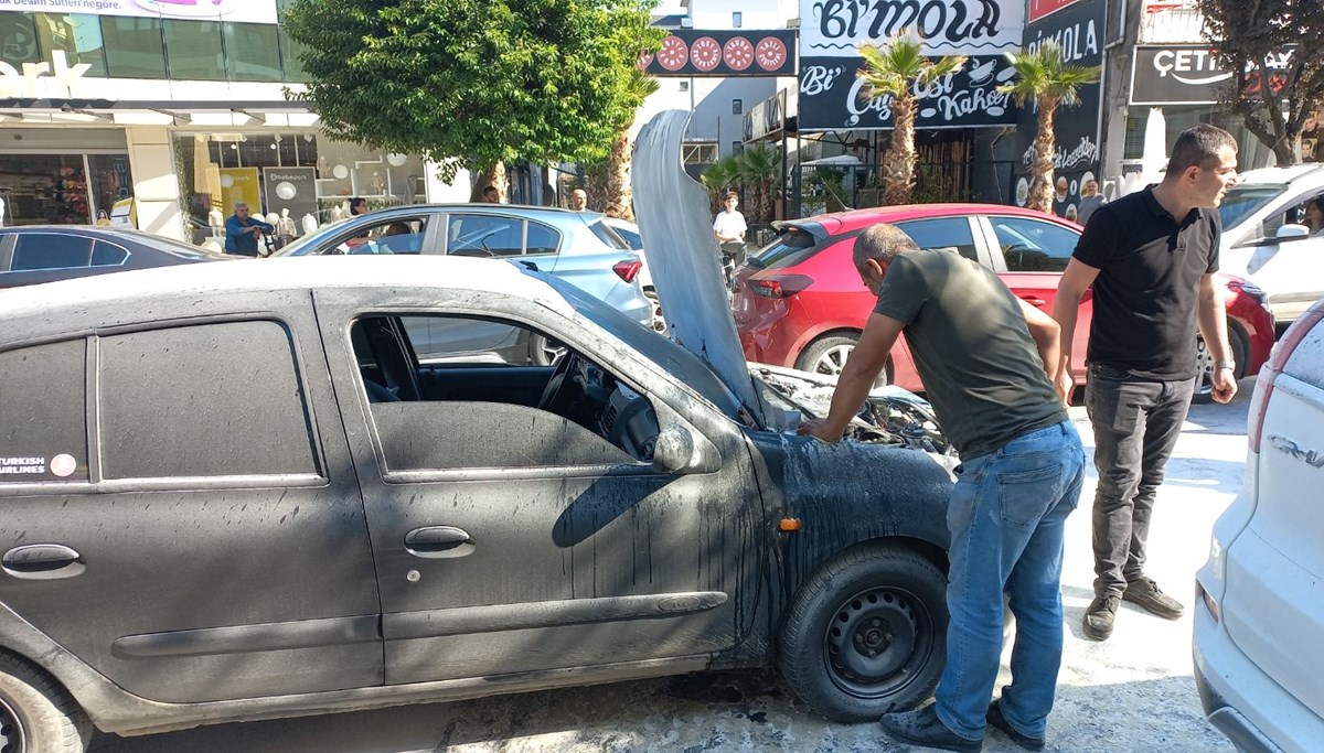 Düzce’de seyir halindeki araçta yangın çıktı