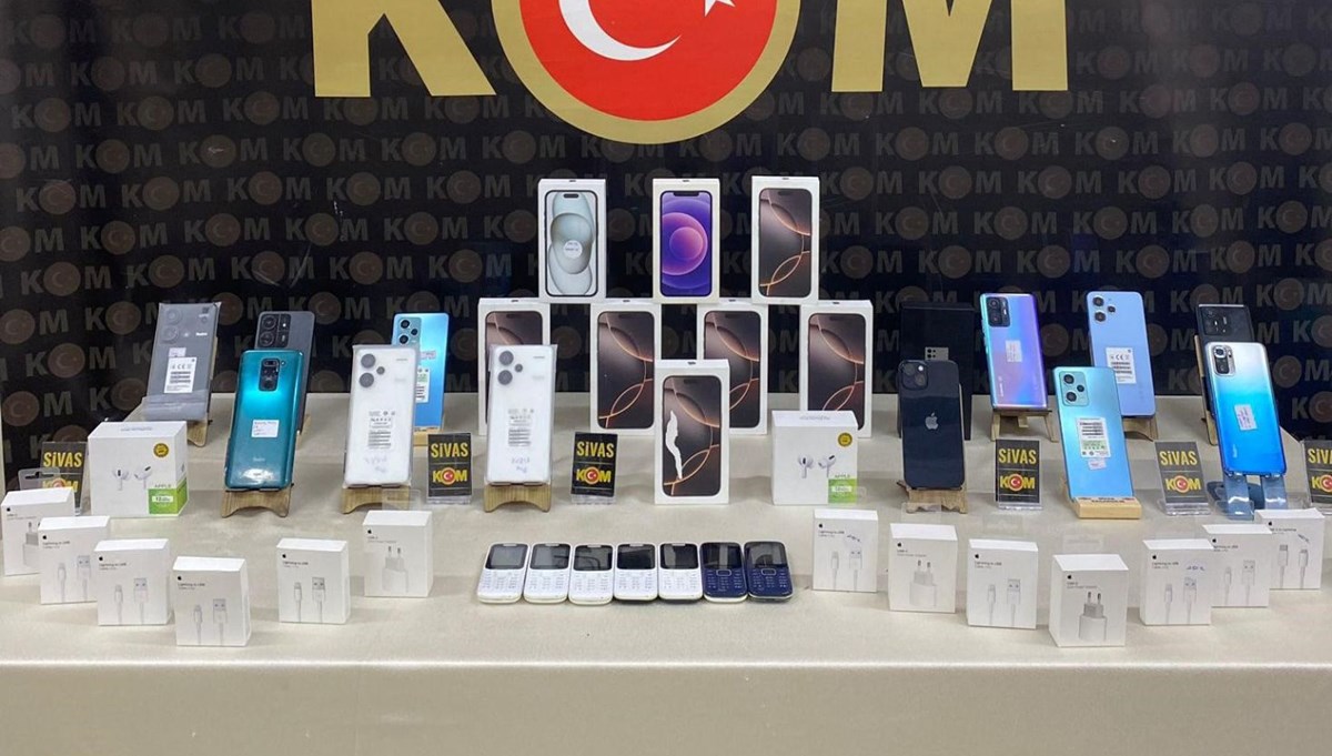 Sivas’ta 1 milyon TL değerinde kaçak telefon ele geçirildi