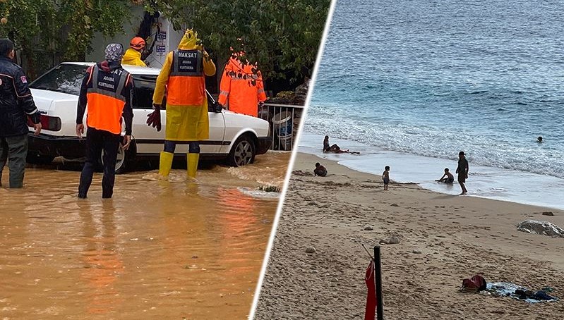 Bir taraf kış bir taraf yaz: Güneşi görenler sahile koştu