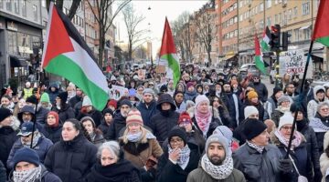 İsveç’te İsrail protestosu: Soykırımı derhal durdurun!