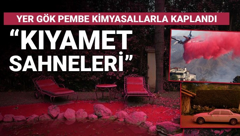 Kaliforniya’da kıyamet sahneleri: Sokaklar pembe kimyasallarla kaplandı!