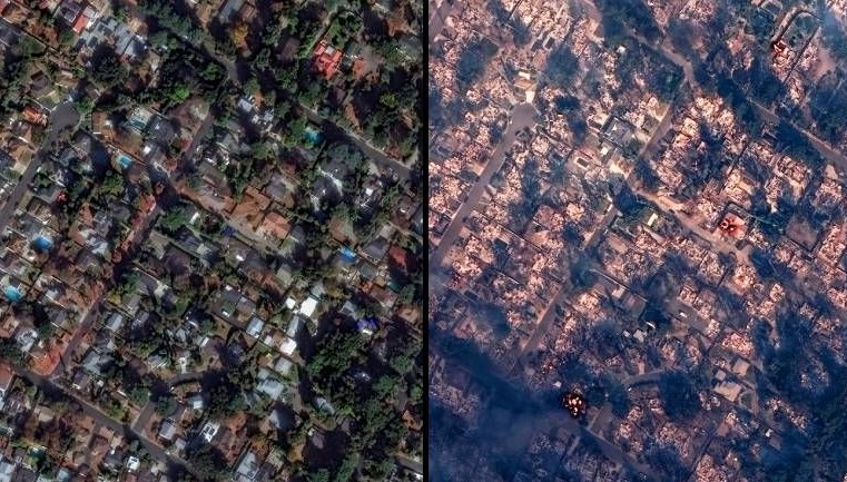 Los Angeles ateş çemberinde: Felaketin boyutu uydu fotoğraflarında